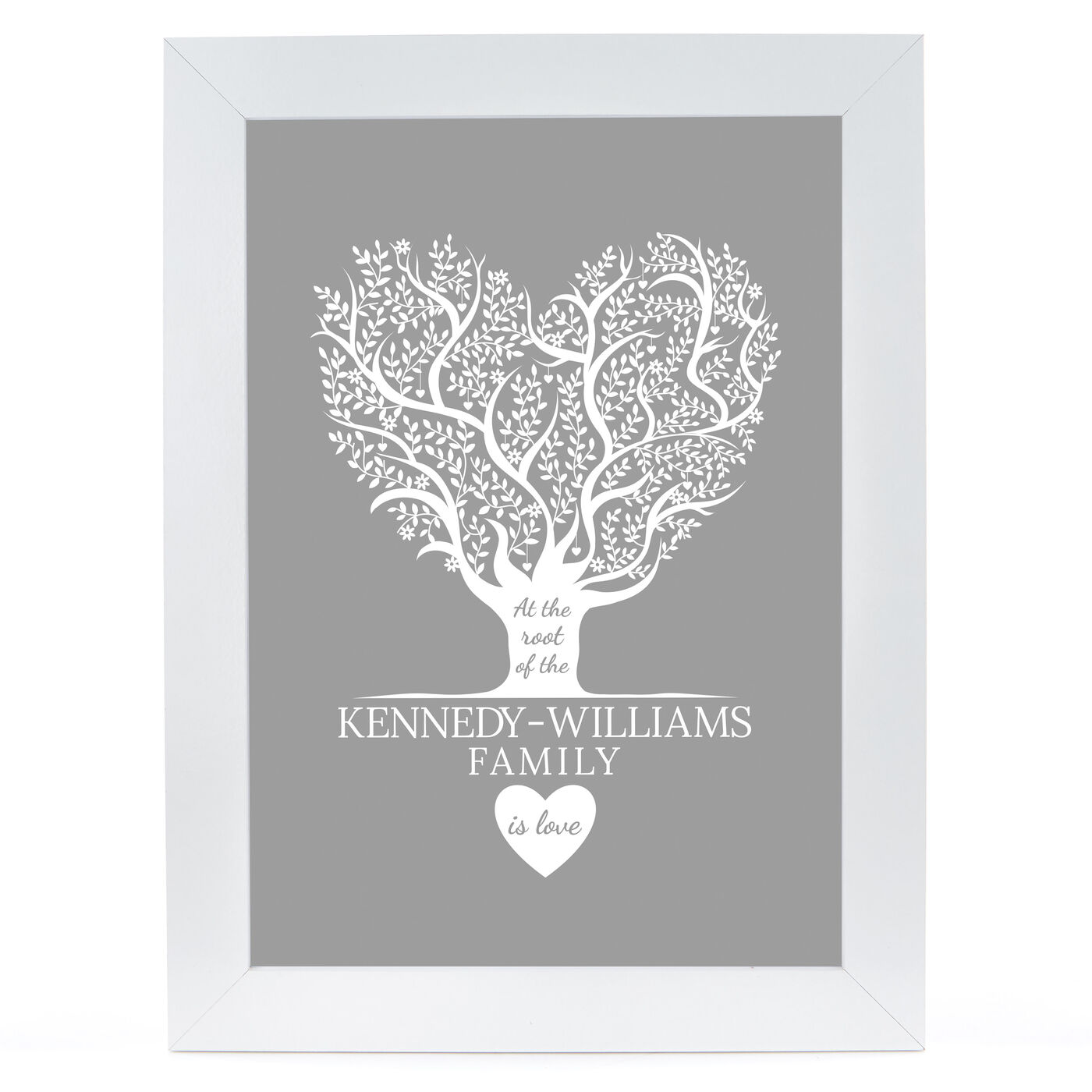 Love Hearts Personalised Family Tree Print 